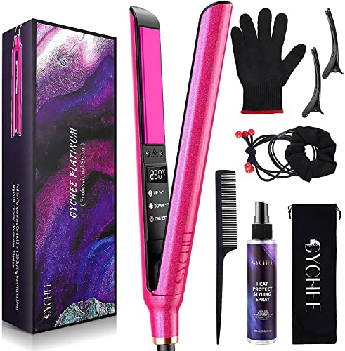 Glätteisen Locken und Glätten 2 in 1, GYCHEE Haarglätter mit Turmalin-Keramikbeschichtung 3D Schwimmplatten, LCD-Display 12 Temperatureinstellungen PTC Schnelle Erwärmung 120-230°C Hair Straightener