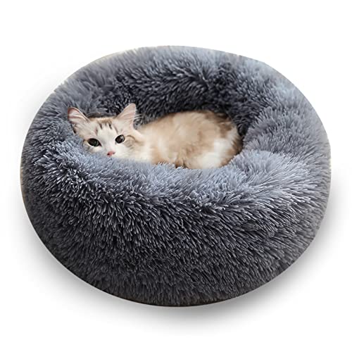 Puki Diary Katzenkissen Hundebett Kleine Hunde Haustierbett Katzenbett Flauschig für Kleine, Mittelgroße Hunde, Katzen und Andere Haustiere (50cm, Dunkelgrau)