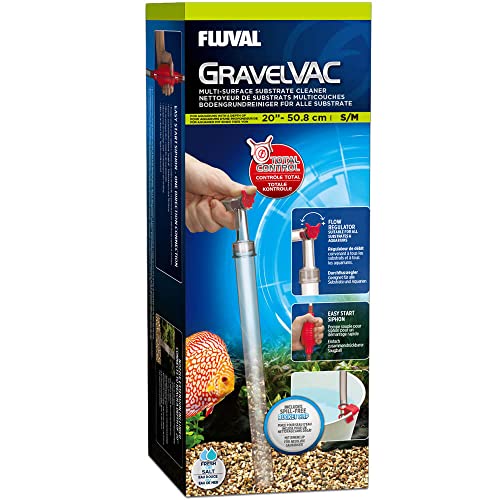 Fluval GravelVac Mulmsauger, Aquarienkiesreiniger, klein/mittel durchsichtig/rot