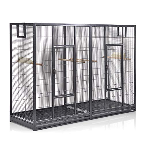 Montana Cages ® | Vogelkäfig Melbourne 160 - Antik Doppelkäfig, Käfig XL, Voliere für Sittiche & Finken