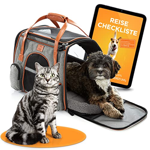 Tierhood® - Faltbare Tragetasche für Hund & Katze [LUXUSDESIGN] - inkl. Tragegurt - Hundetragetasche - Katzentragetasche - Haustiertragetasche -Transporttasche - Katzentasche - Hundetasche