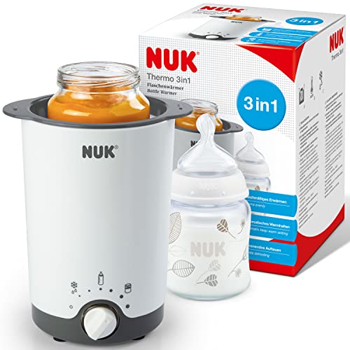 NUK Thermo 3 in 1 Flaschenwärmer, zum einfachen, sicheren und schonenden Erwärmen, Auftauen und Warmhalten, für Gläschen und Flaschen, 1 Stück (1er Pack)