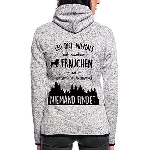 Spreadshirt Hund Leg Dich Nie Mit Frauchen An Frauen Kapuzen-Fleecejacke, M